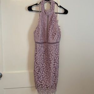 Bardot Lavender Lace Halter Dress